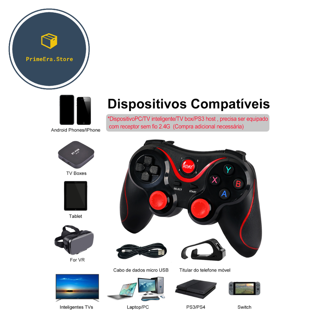 TouchTilt Joystick - Wireless Bluetooth Game Controller para PC, Celular, TV BOX - Com suporte para Celular