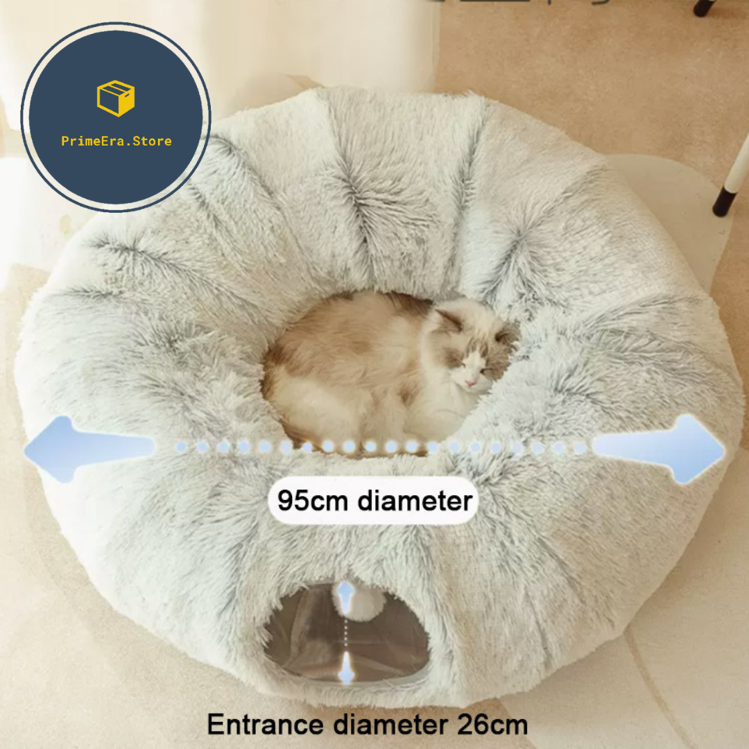 Pet Retreat - Nova Casa Cama para seu Gatinho - Uma casa Tunel para Relaxar e Brincar