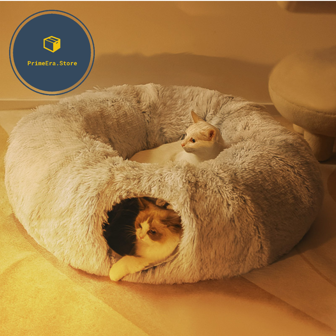 Pet Retreat - Nova Casa Cama para seu Gatinho - Uma casa Tunel para Relaxar e Brincar