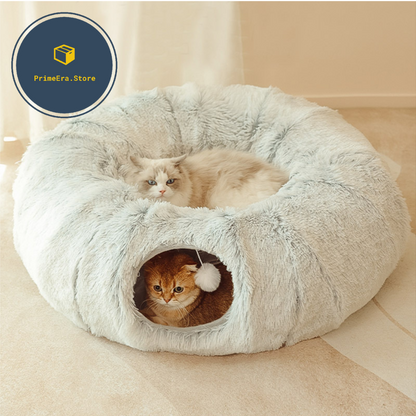 Pet Retreat - Nova Casa Cama para seu Gatinho - Uma casa Tunel para Relaxar e Brincar