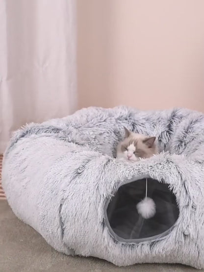 Pet Retreat - Nova Casa Cama para seu Gatinho - Uma casa Tunel para Relaxar e Brincar